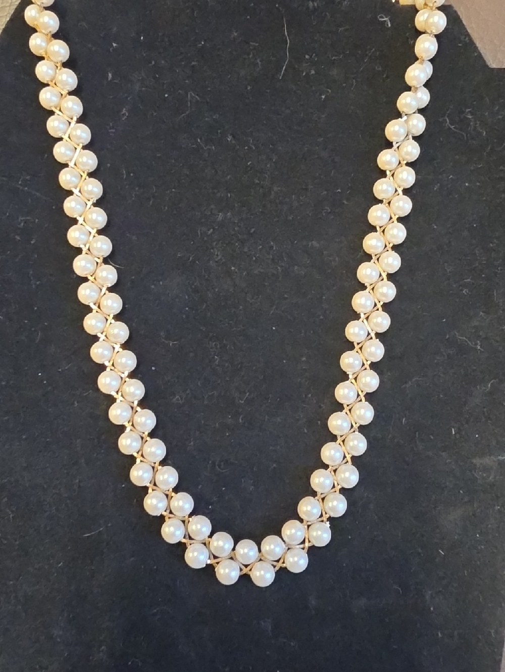 Classic Pearl Bead Necklace - Gold Accents